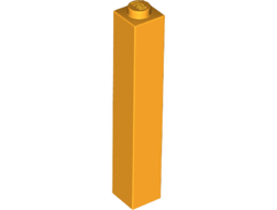 Brick 1 x 1 x 5 - Solid Stud, Bright Light Orange (2453b / 6236968)