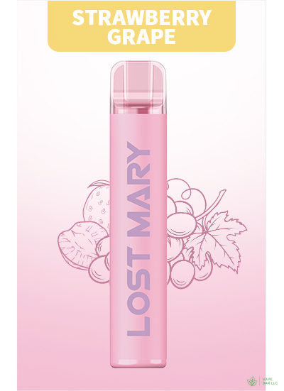 Одноразовая электронная сигарета LOST MARY CM1500, 2%, 4,8 мл, 850 мАч, 1500 затяжек (Strawberry Grape)