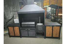 Мангальный комплекс в беседку с тумбами