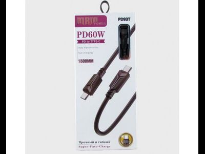 Кабель USB MRM PD93T Type-C-C 6A 60W 1500mm (White)  10pcs