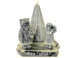 Композиция ШАМАН И ДЕВОЧКА С БУБНОМ У ЮРТЫ.ОПТ