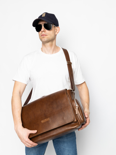 Кожаная мужская сумка Toara Premium brown (арт. 5058-63)