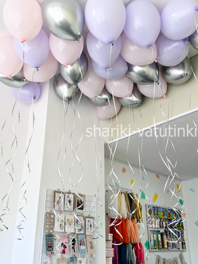 Шары под потолок "Сиреневый с розовым" (50 шт)