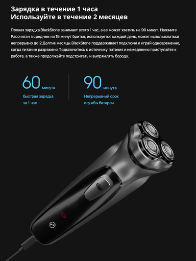 Электробритва Xiaomi Enchen BlackStone Electric Shaver с триммером Silver