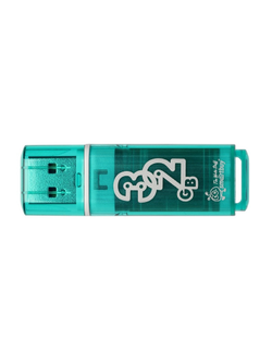 Флеш-память Smartbuy Glossy, 32Gb, USB 2.0, зеленый, SB32GBGS-G