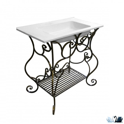 Раковина Эстет Kare 90 х 50 см синего цвета из литьевого камня, на столешницу