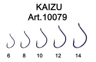Крючки FishSeason KAIZU №8 с ушком, покрытие BH арт.10079 (10уп.Х10шт.)