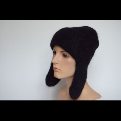 Черная шапка ушанка женская Vizio Италия 9020 UO