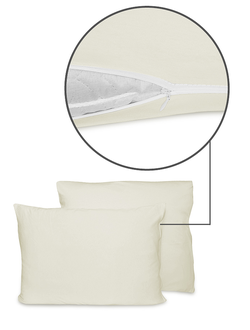 Наволочки Cleo трикотажные на молнии 70х70 100% хлопок (2шт.) (экрю) 70/13