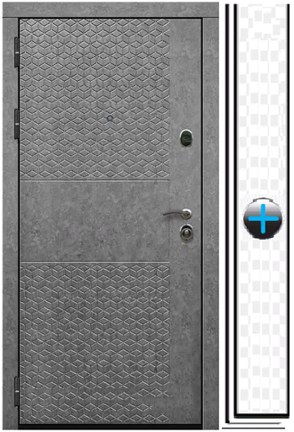Сборная дверь Армада ШТУКАТУРКА ГРАФИТ ФЛС - 502 без стекла / Внутренняя ПАНЕЛЬ НА ВЫБОР