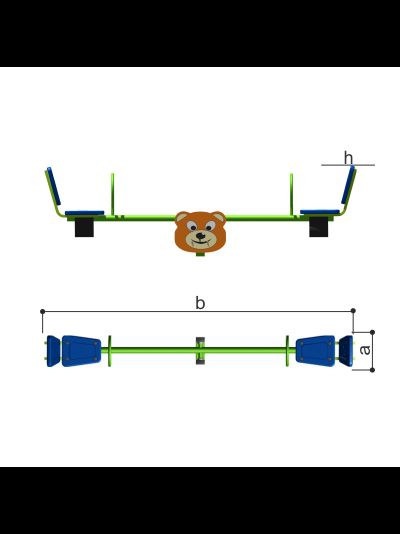 Качалка-балансир &quot;Мишка&quot; (цельная балка) Romana 108.50.00-02
