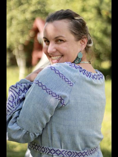 Платье славянское "Волшебница" ручное ткачество