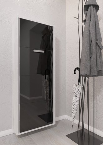 Обувница Айрон-4 Лайт (фасад стекло черное)