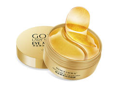 Гелевые патчи Gold eye mask gel sticker от тонких морщинок, темных кругов и мешков под глазами 60 штук.