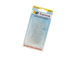 Иглы для шитья ручные "Gamma" N-007 для штопки № 5/0-1/0 6 шт. в блистере