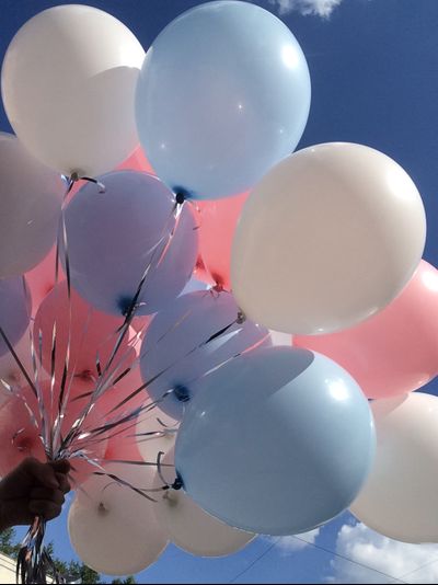 15 Гелиевых Шаров &quot;Белые/Голубые/Розовые&quot;