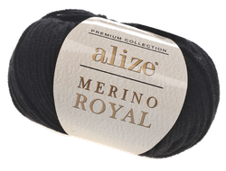 Merino Royal (Alize) пряжа цвет № 60 черный