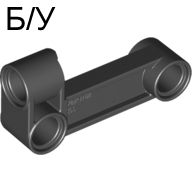 ! Б/У - Technic, Pin Connector Perpendicular 2 x 4 Bent, Black (11455 / 6019986 / 6172966) - Б/У