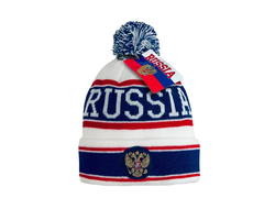 Шапка РОССИЯ бело-синяя 11319