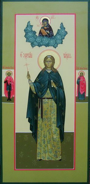 Христина (Кристина) Тирская, Святая мученица. Рукописная мерная икона.
