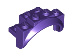 Vehicle, Mudguard 4 x 2 1/2 x 2 with Arch Round, Solid Studs, and Rounded Legs, Dark Purple (35789 / 6336388)
