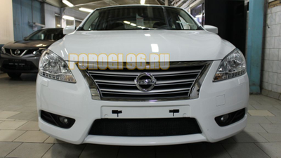 Защита радиатора Nissan Sentra 2014- black