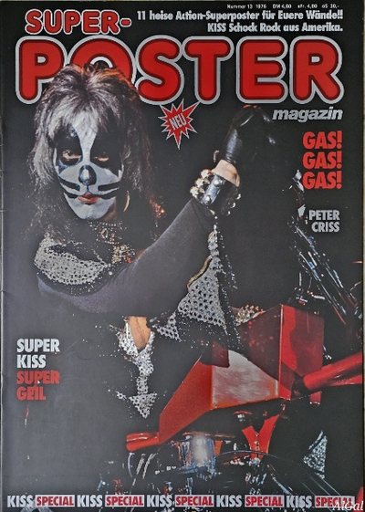 Kiss Super Poster Magazin Ace Frehley, Paul Stanley, Peter Criss, Gene Simmons Inside, Intpressshop