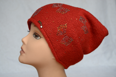 Итальянская красная вязаная шапка для женщин Vizio фото