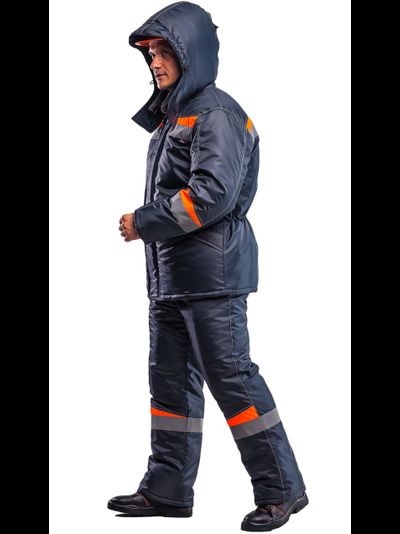 Костюм КОМФОРТ-ЗИМА с полукомбинезоном, серый/оранжевый