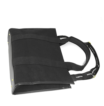 (АРТИКУЛ: 9133/01) СУМКА БОЛЬШАЯ, ТЕКСТИЛЬ, ЧЕРНАЯ С БЕЛЫМ ЛОГОТИПОМ, РУЧКИ И РЕМЕНЬ ЧЕРЕЗ ПЛЕЧО