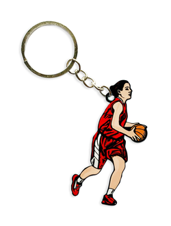 Брелок Баскетболистка (металлический плоский двусторонний)