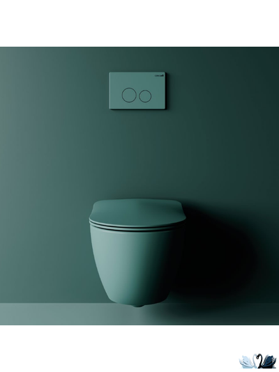 Чаша унитаза Creavit Free FE322-11NY00E-0000 подвесная, бирюзовая, матовая. Безободковый смыв