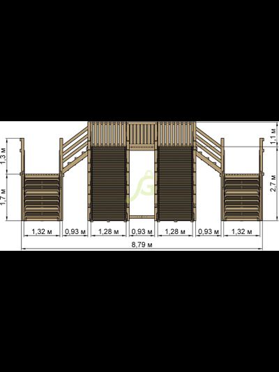 Зимняя горка "IgraGrad Snow Fox", 4 ската, без окраски