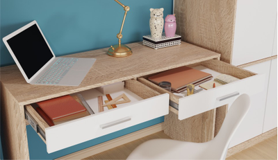 Стелс Стол письменный 120 2ящ Дуб сонома/Белый