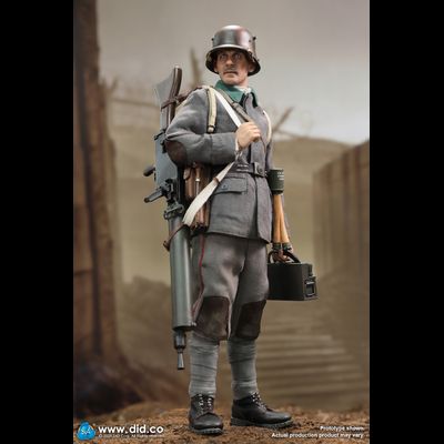ПРЕДЗАКАЗ - Немецкий пулеметчик времен Первой Мировой - Коллекционная ФИГУРКА 1/6 scale WWI German MG08 Gunner – Arthur (D11015) - DID ?ЦЕНА: 25900 РУБ.?