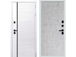 Белая дверь Rx29 с панелью ФЛ 290 бетон светлый