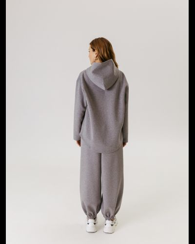 Худи женское из вискозы (серый меланж)