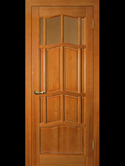 Дверь массив сосны бессучковый с стеклянными вставками.