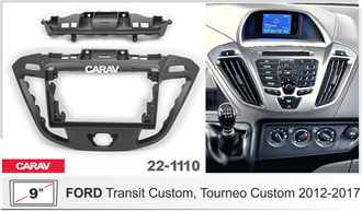 Incar RFO-FC281, 22-1110  | 9&quot; переходная рамка Ford Transit Custom, Tourneo Custom 2012-2017