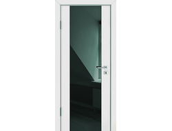 Глянцевая белая дверь Диана со стеклом черный триплекс