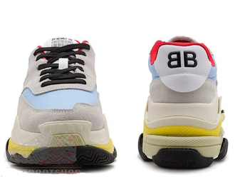 Кроссовки Balenciaga Triple S серые с голубым