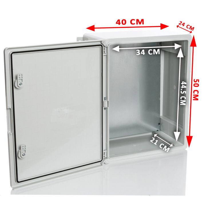 CamBox PP3007 Шкаф пластиковый с монтажной панелью, 400х500х240, непрозрачная дверца, IP65