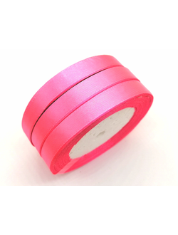 Лента атласная 12 мм, цвет ярко розовый  арт. 04