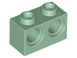 Technic, Brick 1 x 2 with Holes, Sand Green (32000 / 6283412)