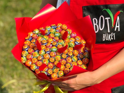 Букет "chupa chups" (красный)