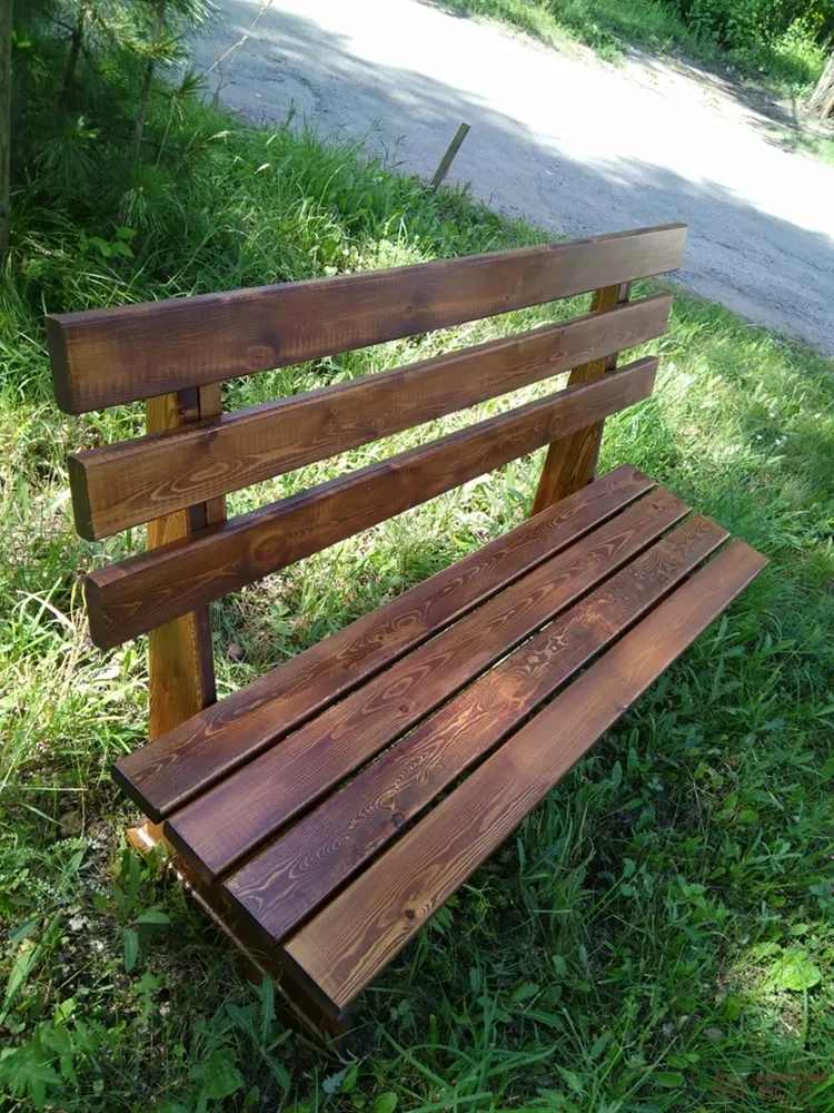 Лавка с фигурной ножкой, Сосна