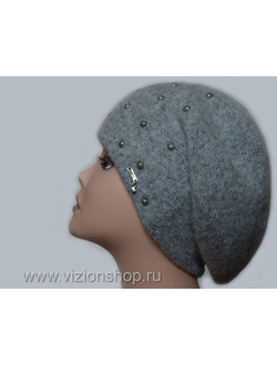 Берет итальянский вязаный Vizio 6108 серый