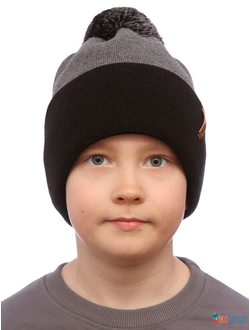 Шапка  22101-02, цвет черный,темно-серый р. 56