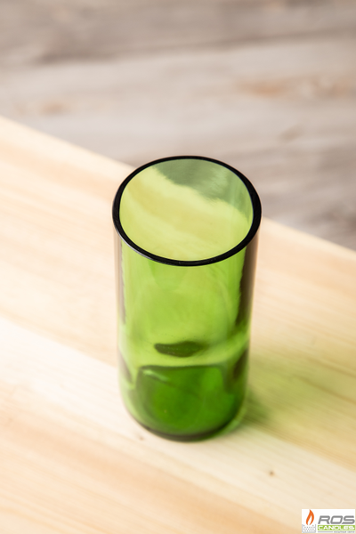 Винный подсвечник стеклянный "Зелёный" - 7*15см