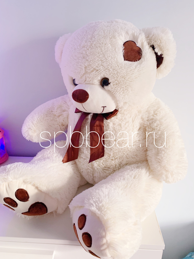 Плюшевый медведь 110 см бежевый Тони